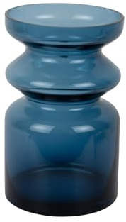 Present Time Vase Gusto - Blau - 15.5x15.5x25cm | Rund - Modern - Glas - Blumenvase - Vase für Trockenblumen - Vasen decko