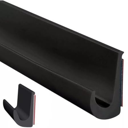 NINMORTH J-förmige Regenrinne für Wohnmobile, Boote, selbsthaftender Dachablaufumsteller, TPE-Material, 2,2 cm Höhe, Schwarz