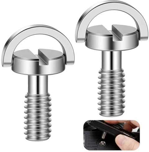 1/4 Zoll Schrauben, 2 Stück KameraSchraube-Edelstahl, 1/4 Zoll Schraube Kamera, Zollschrauben für Stative Schnellverschluss-Schraube für Kameraschraube, Einbeinstativ, Stativ, Schnellwechselplatte