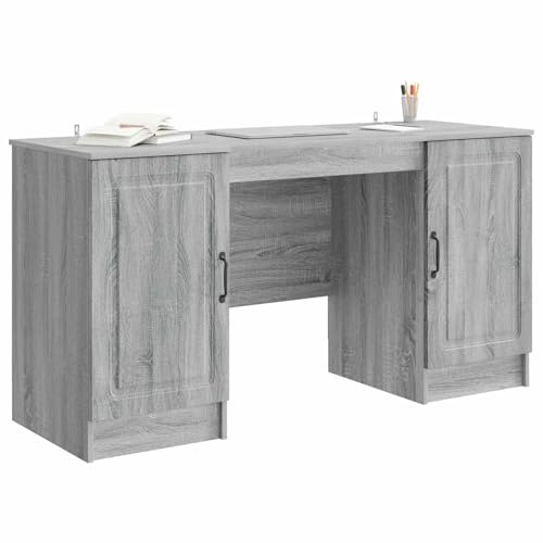 vidaXL Schreibtisch Graues Sonoma 142,5 x 50 x 75 cm Holzwerkstoff, Wohnzimmer-Set, rechteckig, modernes Design, viel Stauraum, langlebige Möbel, vielseitige Sitzgelegenheit