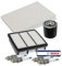 BESTPRICE Inspektionspaket Filterset mit 1x Luftfilter, 1x Innenraumfilter, 4x Zündkerze FR 8 DCX+, Kompatibel mit HYUNDAI i30 (FD), i30 Kombi (FD), KIA CEE'D (ED)