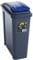 25L Slimline Recycle Kitchen Waste Bin 25 Litre Plastic Storage Bin With Blue Lid By HotDeals-UK