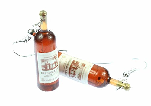 Miniblings Weinflaschen Ohrringe Rotwein Wein Hänger Weinohrringe rot Wein - Handmade Modeschmuck I Ohrhänger Ohrschmuck versilbert