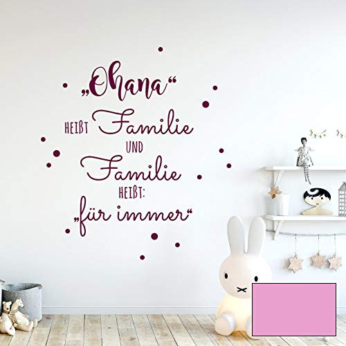 Wandtattoo Aufkleber Spruch Ohana heißt Familie Wanddeko Wandgestaltung M2234 - ausgewählte Farbe: *flieder* ausgewählte Größe: *L - 67cm hoch x 53cm breit*
