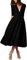 CARINACOCO Donna Vestiti Lunghi da Matrimonio Elegante Collo V Vestito A Pieghe Skater Abito Maxi Damigella Sera Cerimonia Inverno Nero M