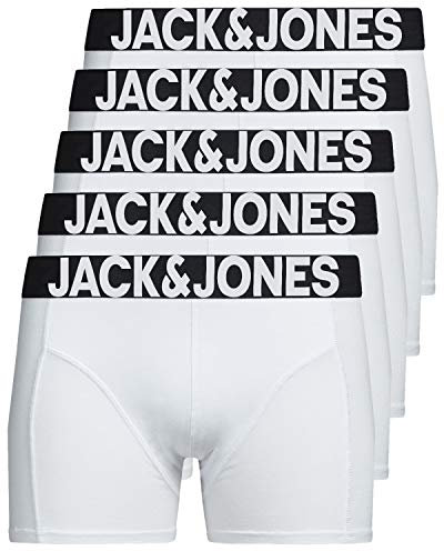 JACK & JONES Herren 5er Pack Boxershorts Mix Unterwäsche Mehrpack,5er Pack Weiß,L