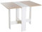 HOMCOM Ausziehbarer Esstisch, Klappbarer Holztisch 103×76×73,5cm Eiche Weiß