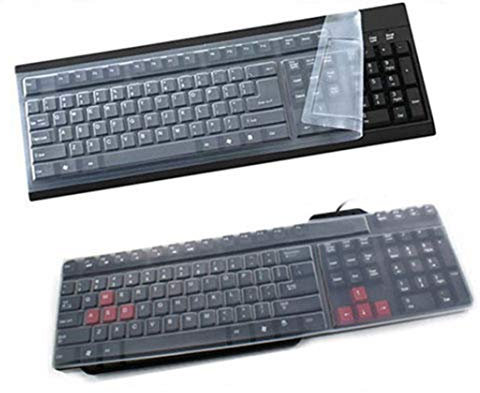 Brussels08 Universal Clear Waterproof Anti-Dust Silicone Keyboard Cover Desktop Computer Keyboard Skin Protector Film Cover for Standard Size 108 Keys PC Computer