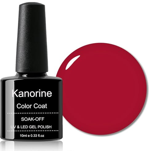 KANORINE Gel Polish Soak-Off UV/LED Red Colour Gel Nail Polish red Color Coat Gel Nail Varnish Nail Art TYPE 10ml