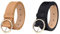 MESHIKAIER 41 * 1.3 Zoll Damen mode PU Leder Gürtel Taillengürtel Hüftgürtel Casual Waist Belt mit Metallisch Schnalle (Schwarz+Braun)