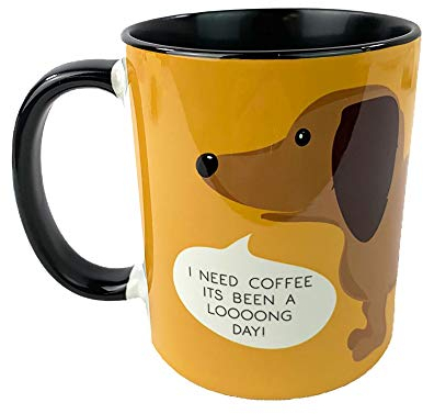 The Supreme Gift Company Personalised Sausage Dog Funny Mustard Ceramic Mug