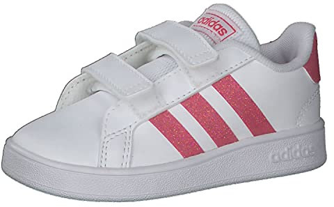 adidas Unisex Kinder Grand Court Indoor Tennisschuhe, Ftwwht Reapnk Ftwwht, 21 EU