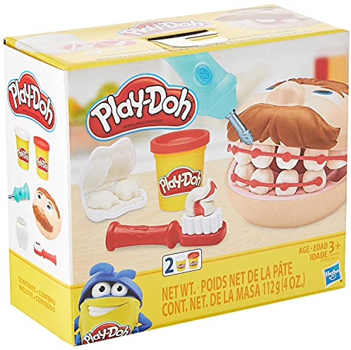 Play-Doh Mini Doctor Drill 'n Fill Zahnarzt-Spielzeug für Kinder ab 3 Jahren, mit 2 ungiftigen Farben, mehrfarbig