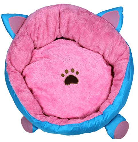 Pettimania Katzenbett mit Ohren rosa/blau