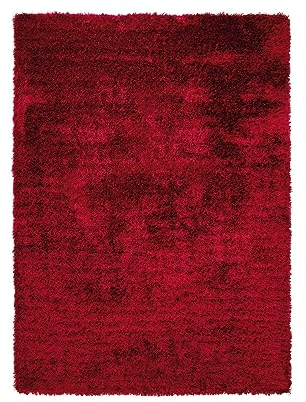 Esprit Home, Moderner Hochflor Teppich - Läufer aus Polyester für Wohnzimmer, Flur, Schlafzimmer, New Glamour (70 x 140 cm, rot)