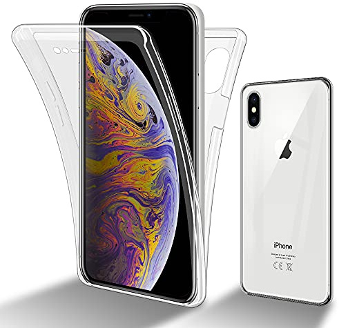 Cadorabo Hülle kompatibel mit Apple iPhone XS MAX Schutzhülle TPU Silikon Case 360 Slim Kratzfest Weiche Gummi mit Rundumschutz Case Hülle für iPhone XS MAX in Transparent