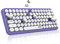 FELiCON 308i Retro Wireless Keyboard, Bluetooth Silent Cute Computer Keyboard with Round Punk Compact 84 keys, Lightweight, Matte Texture,Typewriter Design for PC, Laptop, Mac, Phone-Purple