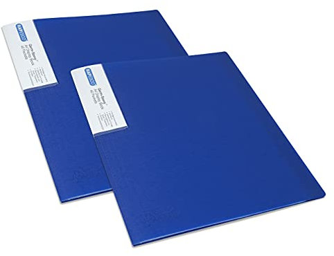 Rapesco 1675 Presentation Folder with Antibacterial Protection, 40 Pockets, A4, Blue, Pack of 2