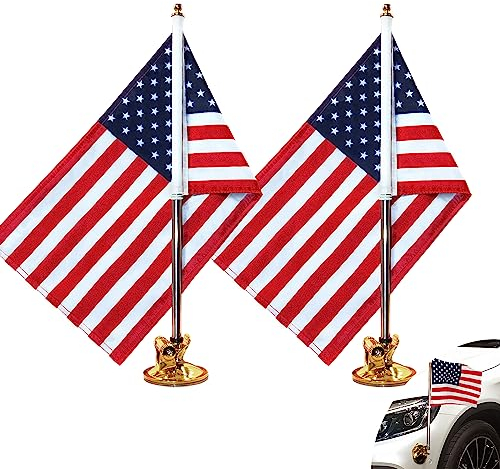 Anley USA-Autoflagge und Fahnenmast mit Luftsaughalterung – Outdoor-Flaggenmast im Saugnapf-Stil für Auto, LKW, Boot und Fahrzeug mit amerikanischer Flagge (1er-Set)