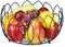 Relaxdays Obstkorb, Aufbewahrung & Dekoration, Metalldraht im Blattdesign, H x D: 13 x 27 cm, runde Obstschale, schwarz