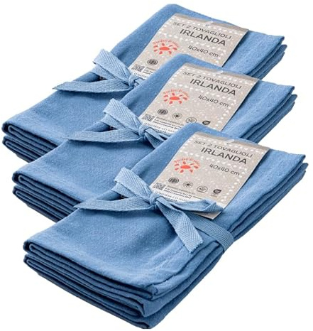 Set da 6 Tovaglioli in Cotone Disponibili in più Colori, Set Tovaglioli Stoffa Lavabili Quadrati Tinta Unita (Carta da Zucchero)