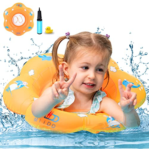 Baby Schwimmring ab 3-6 Monate,Schwimmreifen Baby 3-6-12 Monate,Kinder Aufblasbare Schwimmreifen Mitwachsende Schwimmsitz,Säuglings Schwimmen Schwimmer Sitz,Kleinkinder ab 6-36 Monate(Orange)