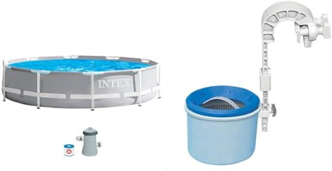 INTEX kit piscine Prism Frame ronde tubulaire 3m05 x 76cm & skimmer de surface deluxe pour autostable ou tubulaire
