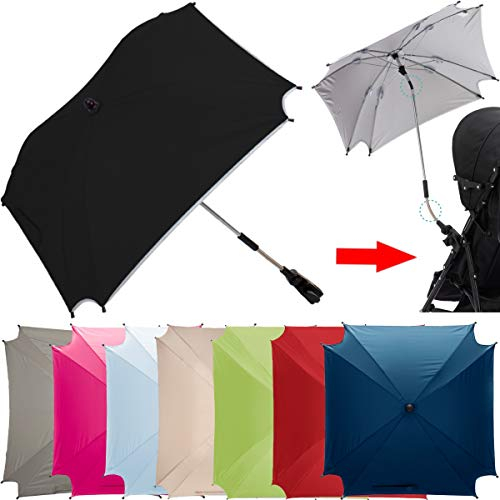 SONNENSCHIRM im XL Format mit UV-SCHUTZ 50 / Schirm für Kinderwagen und Buggys (BEIGE)