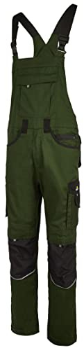 Hans Schäfer Workwear HSW Professional – Latzhose für Herren – Lange Arbeitshose mit Knietaschen – Bequem, strapazierbar und qualitativ – Oliv, 27
