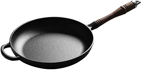 Skillet Saucepan Induction Pot 26cm Round Deep Crepes Skillet, Heavy Duty Cast Iron Frying Pan with Removable Handle Healthy Cooking Frying Pan