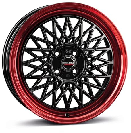 Borbet Felge B 7x17 ET30 4x100 black rim red B 70730100464,0BRR