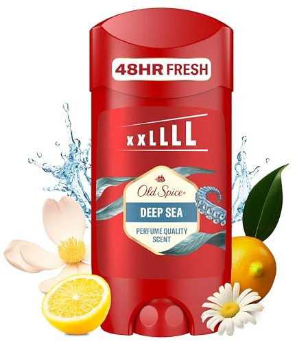 Old Spice Deep Sea Deodorant Stick For Men ml, Aluminium Free. Long Lasting Perfume Quality Scent, 48H Fresh. Invisible on Black & White
