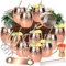 Moscow Mule Copper Mugs Moscow Mule Cups Kit 19oz Set of 12 with Handle Large Copper Hammered Plating Cups with 0.5oz Double Jigger, Stainless Steel Straws, Spoons for Cold Drinks Cocktails Wine