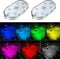 2 PCS Car Led Lights Interior,7 Colors Ambient Lighting Interior,USB Rechargeable Car Sound Control Light