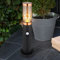 Standleuchte Außenbeleuchtung Sockelleuchte rauch Kupfer Außen mit Bewegungsmelder Garten Stehlampe, Edelstahl Kunststoff, 1x E27, DxH 7,6x45 cm