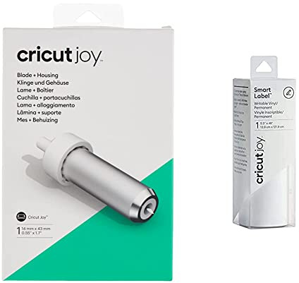 Cricut 2007927 Replacement Blades, Silver, for Joy & Joy Smart Label beschreibbares Vinyl, White