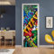 Türtapete Selbstklebend Türfolie Türposter 3D Bunte Graffiti-Buchstaben Selbstklebender Türaufklebervinyl Folie Türdeko Tapete Wandbild Türaufkleber Schlafzimmer Haus Dekoration Wohnzimmer Küche 90 X