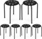 COSTWAY Stapelhocker 6er Set, stapelbare Metallhocker, Esszimmerhocker, Hocker für Zuhause, Büro, Klassenzimmer, 44,5 cm Sitzhöhe (Schwarz)