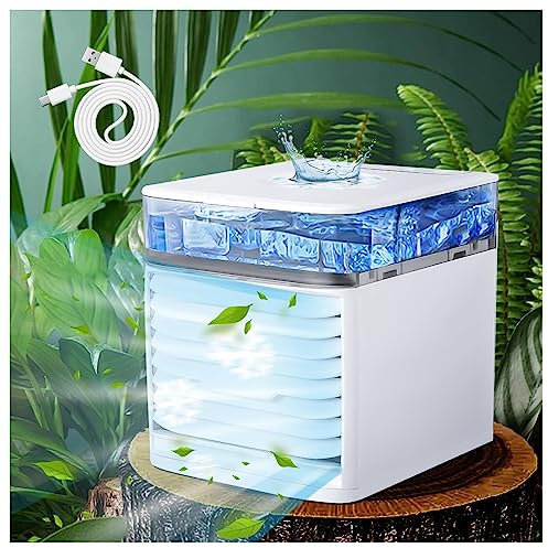 Climatiseur Froid, Facile à Nettoyer Climatiseur Portable Silencieux Sans éVacuation - Utilisez Uniquement De L'Eau Propre Climatiseur Mobile Split - Pour Le Bureau Des Voyages En Famille