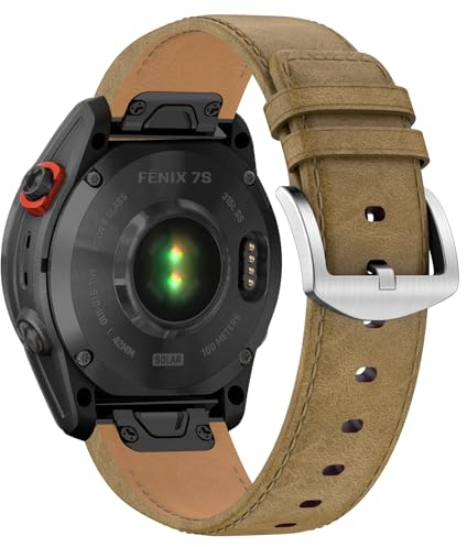 Fenix 7S Leder Armband, 20mm Uhr Ersatzarmband für Garmin Fenix 7S Solar,Fenix 7S,Fenix 7S Sapphire Solar, Fenix 6S Pro, Fenix 6S, Fenix 5S, Fenix 5S Plus, Descent MK 2S, Instinct 2S