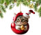 Ellxen Ciondolo per albero di Natale con gatto, in acrilico 2D, regalo di Natale, divertente decorazione natalizia, per veranda, corridoio, ufficio, dormitorio, vacanze (D)