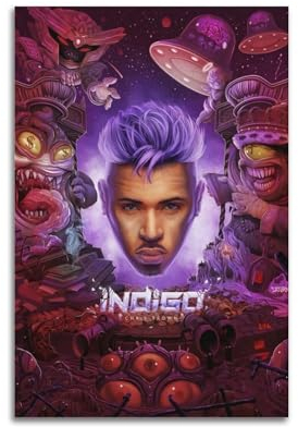 klouds Chris Brown Album-Cover-Poster, dekoratives Gemälde, Leinwand, Schlafzimmer, Kunst, Wohnzimmer, Dekoration, modern, ästhetisch, 30 x 45 cm, ungerahmt