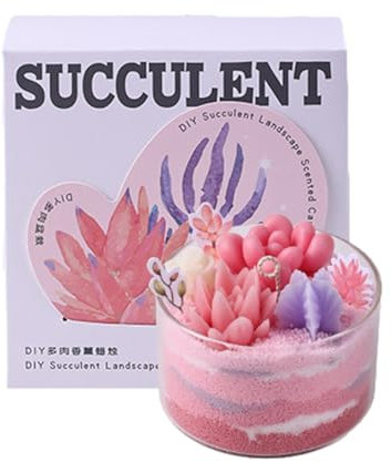 Candle Kit, Neuheit Teelicht Kerzen, Komplettes Kerzenherstellung Kit, zarte Pflanzenkerzen, Terrarium Kerze Geschenkset, rauchfreie Aromatherapie Kerzen für Heimdekorationen Geburtstag