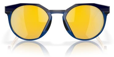 Oakley Men's OO9242 HSTN Round Sunglasses, Navy/Transparent Blue/Prizm 24K Polarized, 52 mm