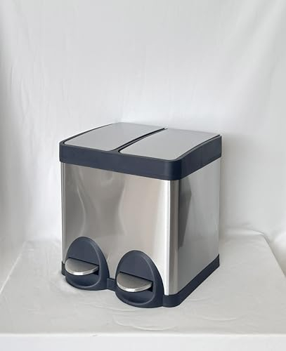 JM ·YIPENG Recycling Bins 60L,2 x 30L Double Bins with Lids,60L Dual Kitchen Bin with Inner Buckets,Kitchen Bins for Recycling and Waste