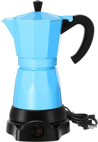 Lemosae - Elektrischer Espressokocher für 6 Tassen Italienische Moka Maker 300 ml Tragbare Espressomaschine aus Aluminium Kaffeemaschine Moka Pot mit abnehmbarem Boden, Geschenk für Reisen zu Hause