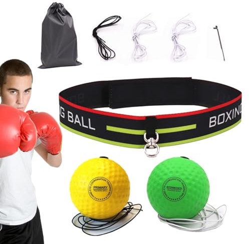Palla per riflessi da Boxe, Palla per riflessi da Boxe Beast Gear, Palla per allenamenti di Boxe su Corda con Fascia, da Boxe Regolabili per Ragazzi, Ragazze, Donne, Uomini, Pugili