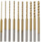 Yuentoen 2,35 Schaft Mini Micro Bohrer-Set 10 Stück 0,6-2,2 mm Twist Bohrer DIY Kit HSS Gravur Bohrer Bits Lochbohrwerkzeug für DIY Bernstein, Perlen und Bienenwachs ﻿