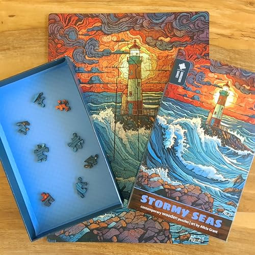Gorgeous Games Stormy Seas Premium Wooden Jigsaw Puzzle For Adults | Contemporary Designs | Extra Thick Pieces | 28cm x 40cm & 321 Pieces | Great Xmas Present Or Gift For Him Or Her