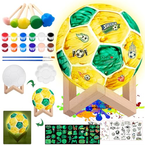 Fussball Geschenke Jungen, Fußball Nachtlicht Geschenke DIY, Kunstzubehör Bastelset für Kinder, Bastelset für Kinder Jungen Mädchen Kreativer Geschenkes Geburtstags (B)